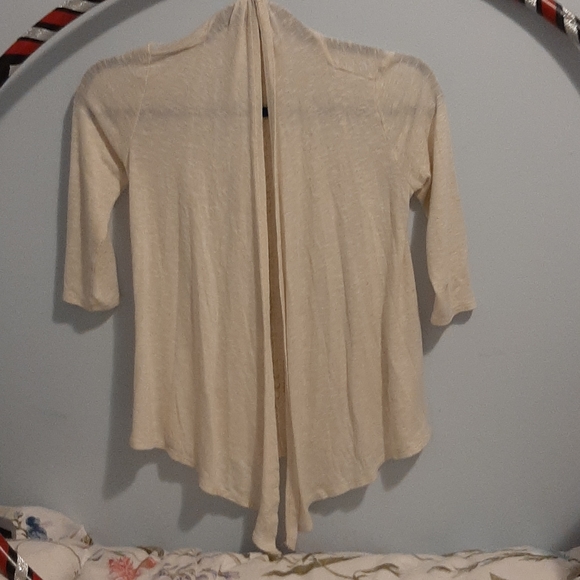 Cream 3/4 sleeve cardigan - Picture 1 of 3